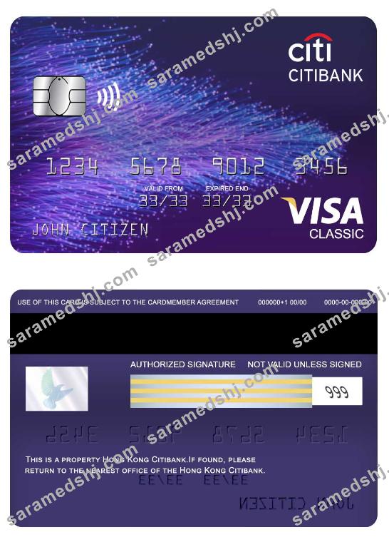 Hong Kong Citibank visa classic card
